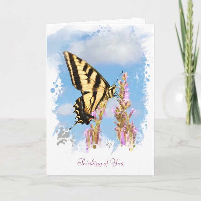 Carte Sympathie Spirituelle avec Arti à papillon Swallow (Devant)
