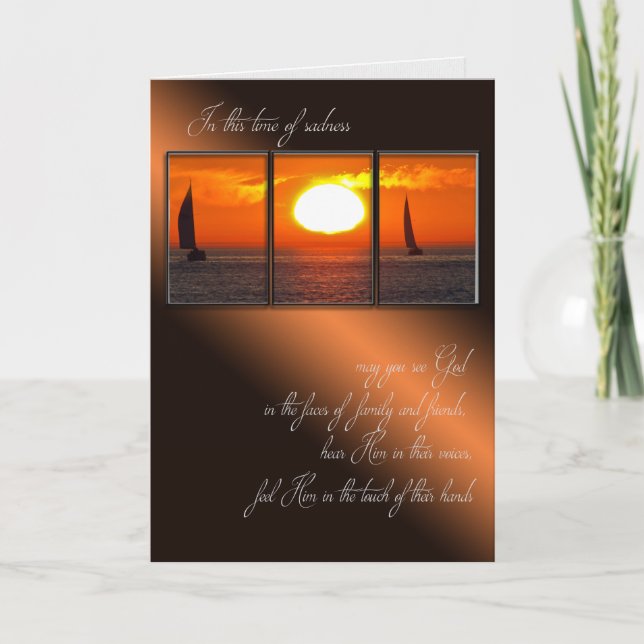 Carte Sympathie Sunset Sailboat (Devant)