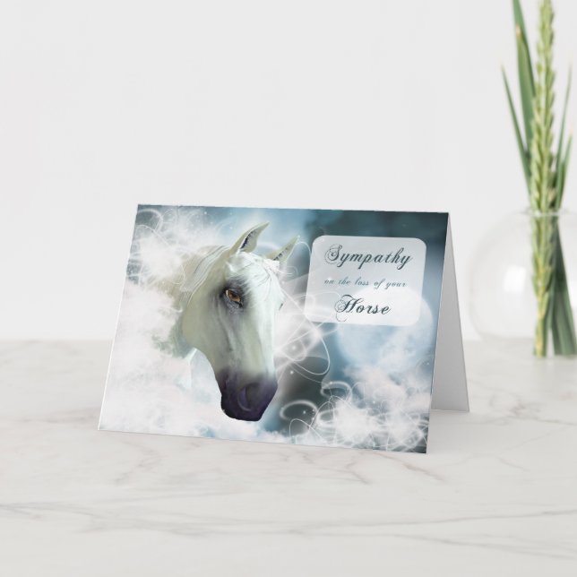 Carte Sympathie sur la perte de cheval avec un cheval d' (Devant)