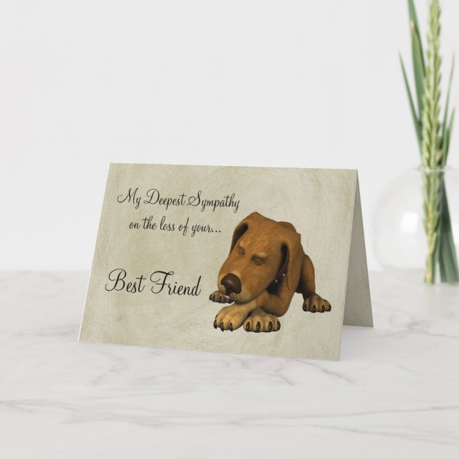 Carte Sympathie sur la perte de chien-animal/avec poème (Devant)