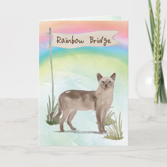 Carte Sympathie Tonkinese Cat Pet sur Rainbow Bridge (Devant)