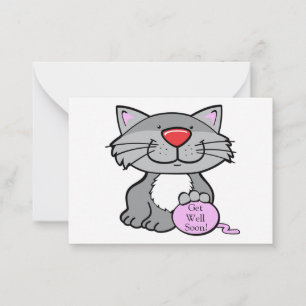 Carte Sympathique Cat Gris