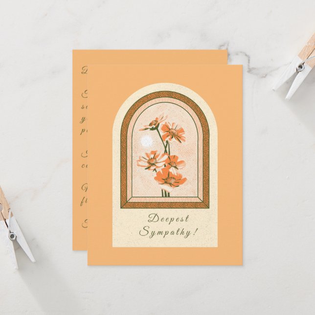 Carte Sympathique Peach Blossoms (Devant/Arrière en situation)