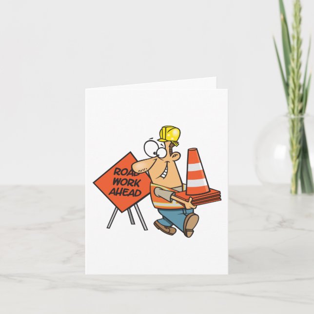 Carte Sympathique Travailleur de la construction Route d (Devant)