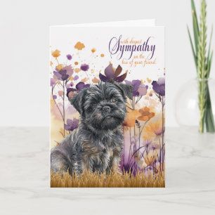 Carte Sympathy Affenpinscher Chien Fleur sauvage Meadow