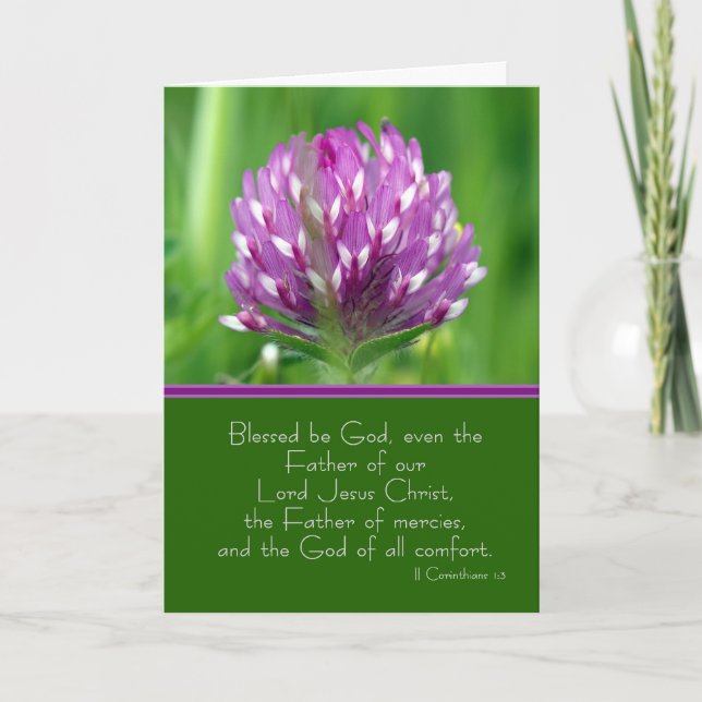 Carte Sympathy Card With Wild Red Clover (Devant)