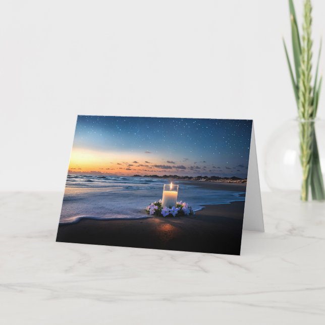 Carte Sympathy Coastal Beach Ocean avec Memorial (Devant)
