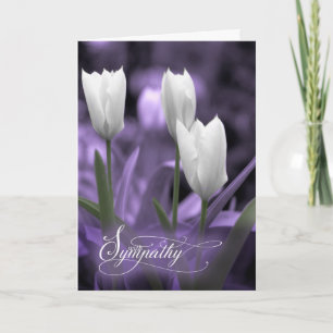 Carte Sympathy de White Tulip à Soft Lavender