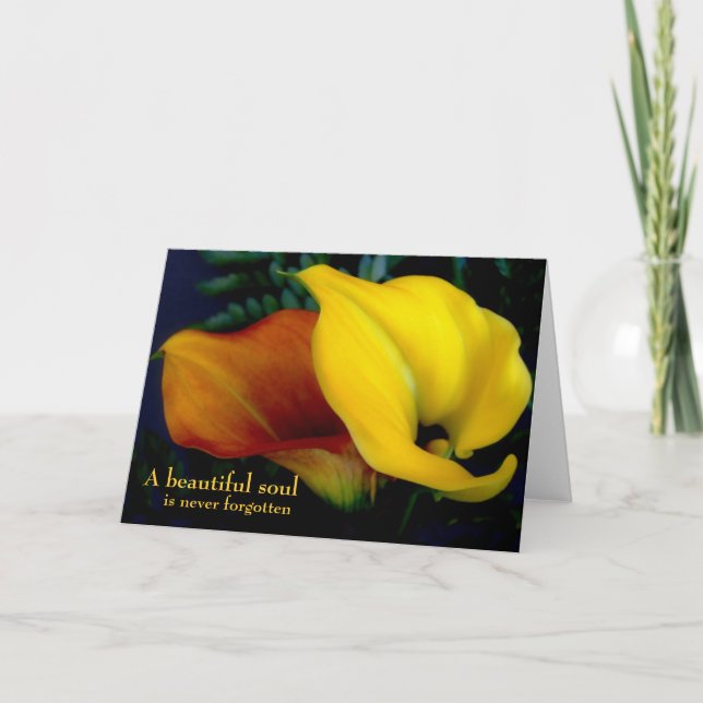 Carte Sympathy Floral Calla Lily Deepest (Devant)