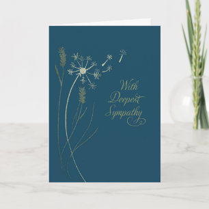 Carte Sympathy Gold Look Dandelion sur Navy Blue