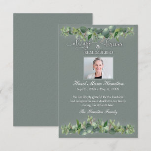 Carte Sympathy Memorial Toujours pour toujours souvenir