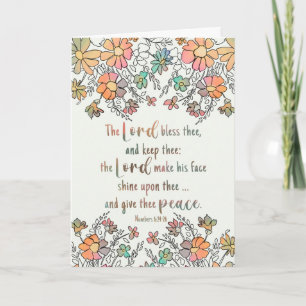 Carte Sympathy Sketchchy Floral Scripture Lord Bless