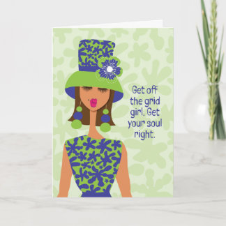 Carte Sympathy - Sortez de la grille fille