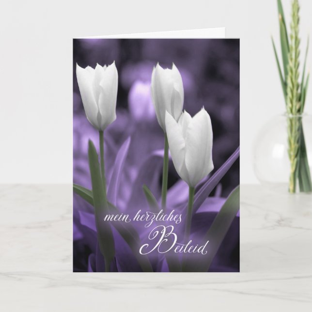 Carte Sympathy WhiteTulips de German Language (Devant)