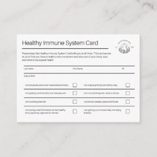 Carte système immunitaire saine   Pack de 100