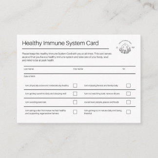 Carte système immunitaire saine | Pack de 100