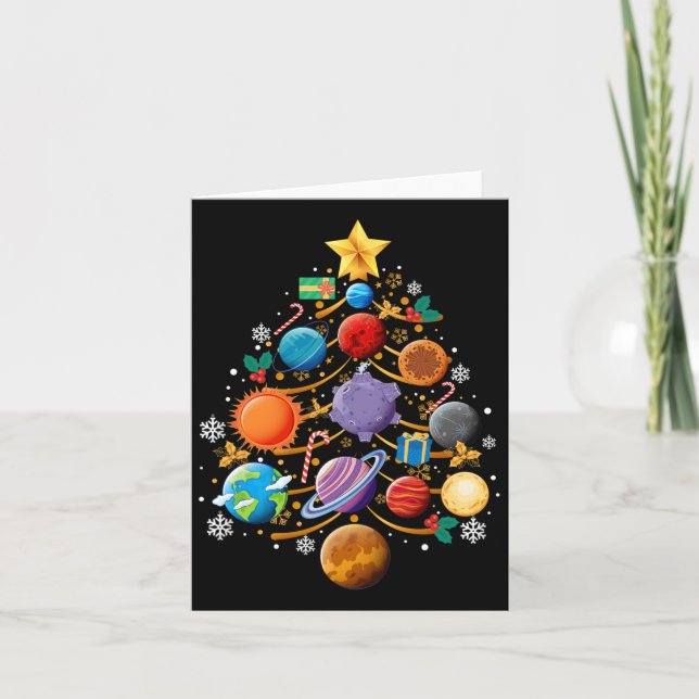 Carte Système solaire Planètes Arbre de Noël Astronomie  (Devant)