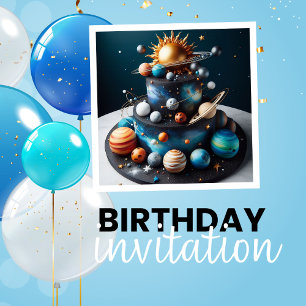 CARTE SYSTÈME SOLAIRE UNIQUE THÈME ANNIVERSAIRE DE ENFAN