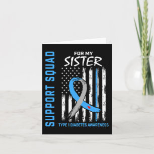 Carte T1D Sensibilisation Flag Sister Type 1 Diabète Cor