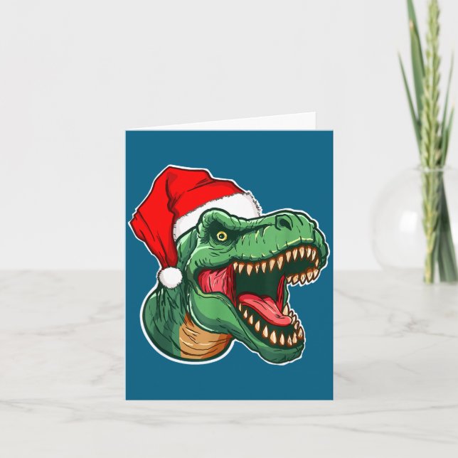 Carte T-rex de Noël  (Devant)