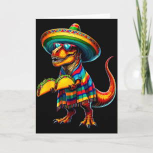 Carte T-rex dinosaure amateur de tacos cinco de mayo som
