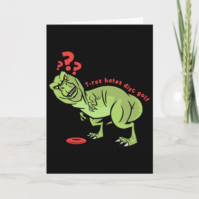 Carte T-Rex enfants drôles de disc golf  (Devant)