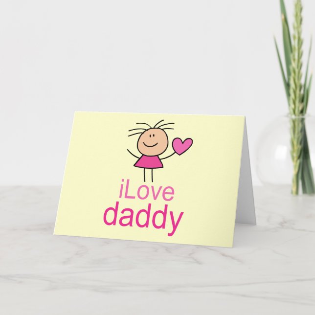 Carte T-shirt de mignonne I Love Daddy (Devant)