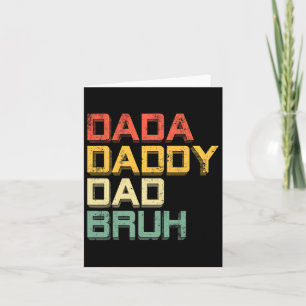 Carte T-shirt drôle rétro vintage Papa Dada Daddy Bruh