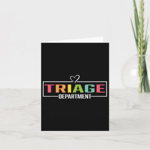 Carte T-shirt du service de triage pour infirmières et m