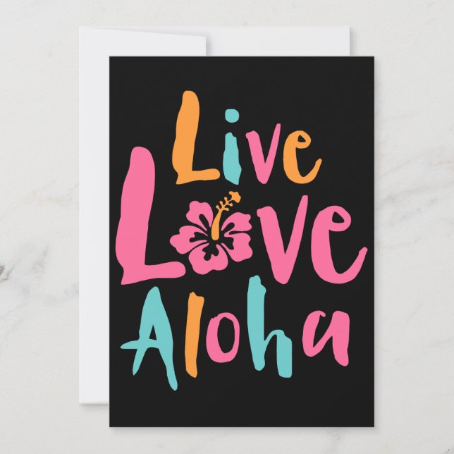 Carte T-shirt féminin Hawaii Aloha 2 Inktastic Live Love (Devant)