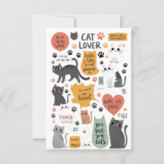 Carte T-Shirt Lover Chats - Chemise Amoureux des chats m