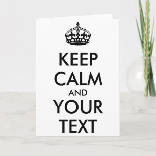 Carte T-shirt personnalisé Keep Calm et votre texte