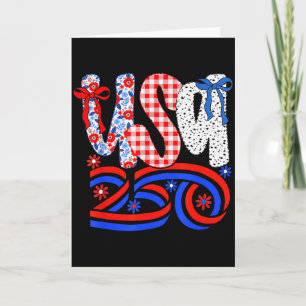 Carte T-shirt rétro américain Coquette Bow 250 drapeau, 