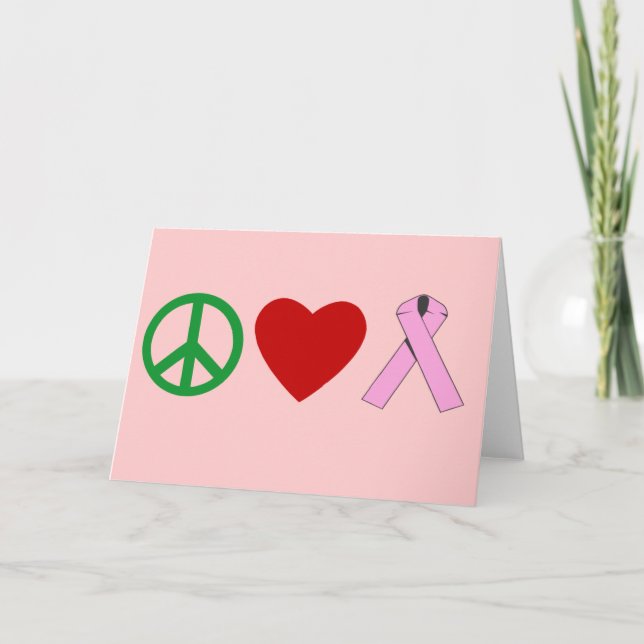 Carte T-shirts de ruban de rose d'amour de paix, tasses (Devant)