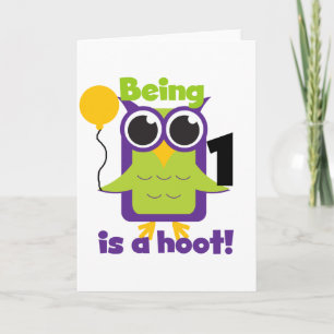 Carte T-shirts et cadeaux d'anniversaire de Hoot Owl 1er