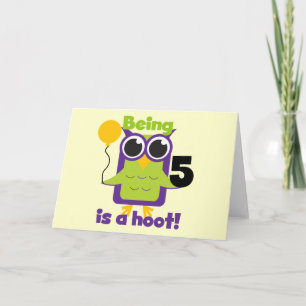 Carte T-shirts et cadeaux de 5 ans de Hoot Owl