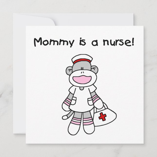 Carte T-shirts et cadeaux de l'infirmière de singe de ch (Devant)