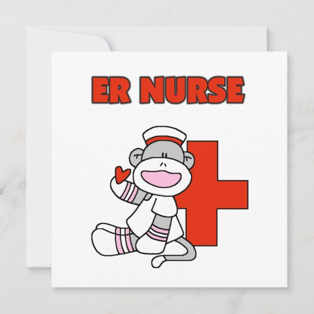 Carte T-shirts et cadeaux de l'infirmière de singe de ch (Devant)