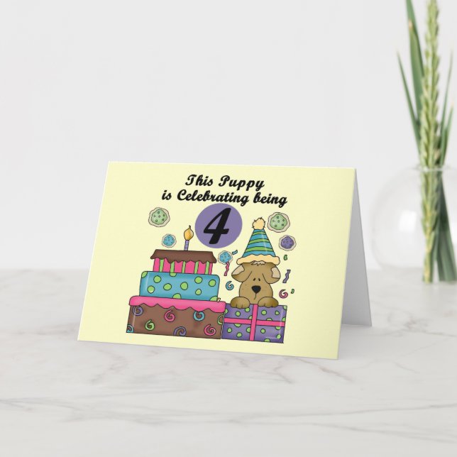 Carte T-shirts et cadeaux de marionnettes pour le 4e ann (Devant)