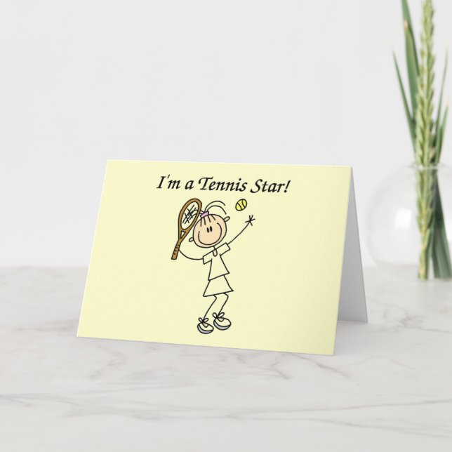 Carte T-shirts et cadeaux des étoiles Girl Tennis (Devant)