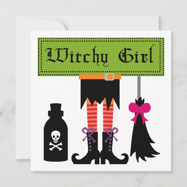Carte T-shirts et cadeaux d'Halloween Witchy Girl (Devant)
