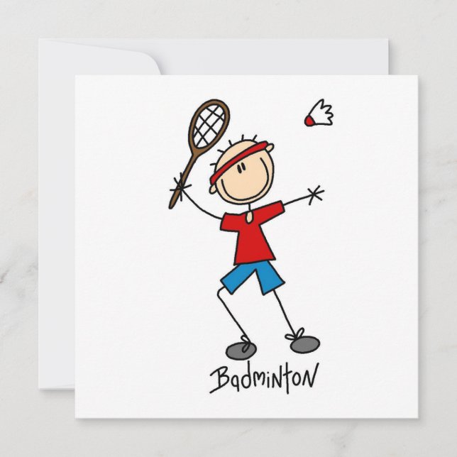 Carte T-shirts et cadeaux du joueur de badminton (Devant)