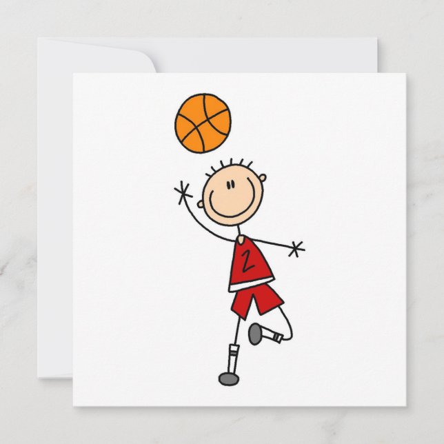 Carte T-shirts et cadeaux du Red Boy Basketball Player (Devant)
