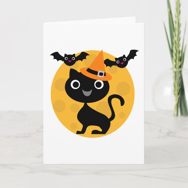 Carte T-shirts et cadeaux Halloween Chats et chauves-sou (Devant)