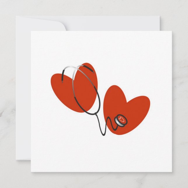 Carte T-shirts et cadeaux Hearts and Stethoscope (Devant)