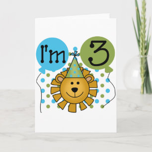 Carte T-shirts et cadeaux Lion 3e anniversaire