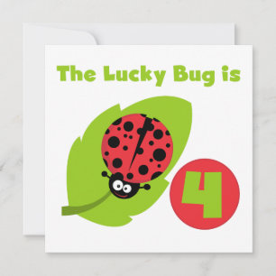 Carte T-shirts et cadeaux Lucky Bug 4th Birthday