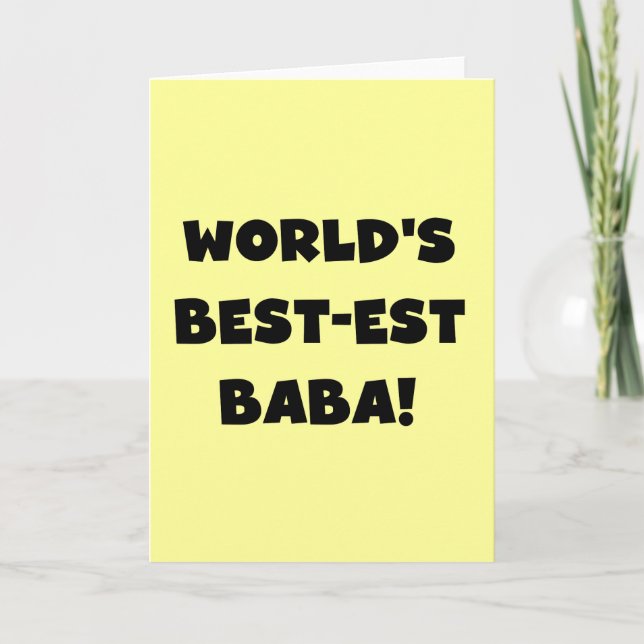 Carte T-shirts et cadeaux noirs de baba de Meilleur-est (Devant)