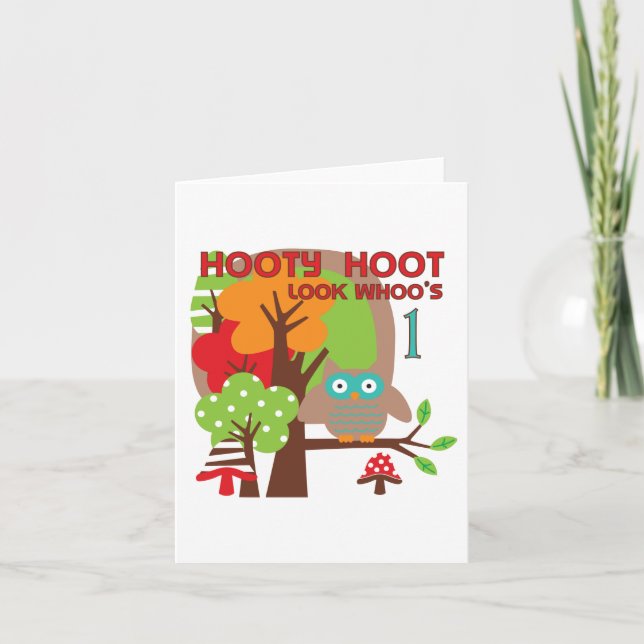 Carte T-shirts et cadeaux Owl First Birthday (Devant)