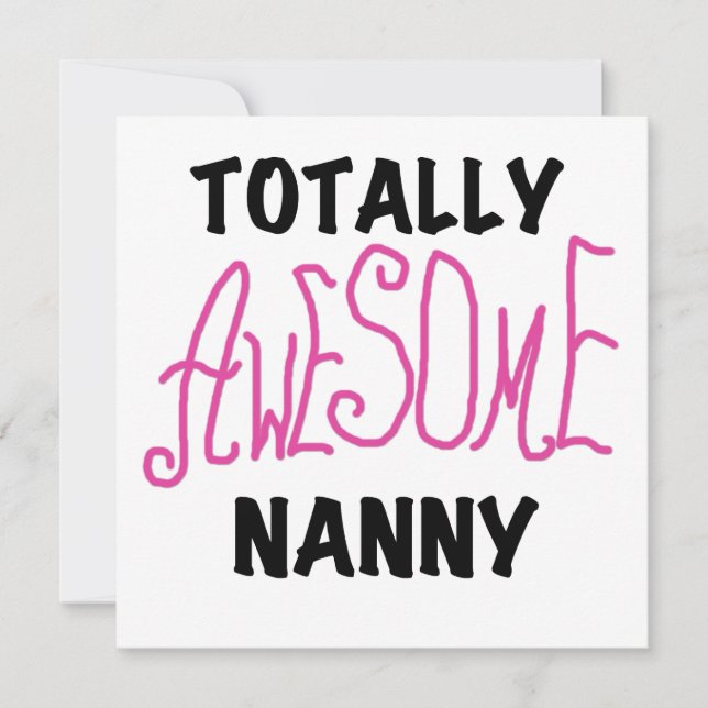 Carte T-shirts et cadeaux rose Nanny absolument géniaux (Devant)